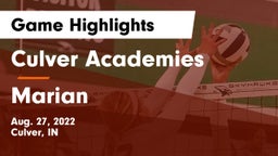 Culver Academies vs Marian  Game Highlights - Aug. 27, 2022