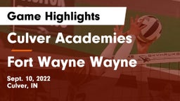 Culver Academies vs Fort Wayne Wayne Game Highlights - Sept. 10, 2022