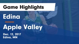 Edina  vs Apple Valley  Game Highlights - Dec. 12, 2017