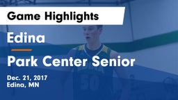 Edina  vs Park Center Senior  Game Highlights - Dec. 21, 2017