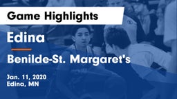 Edina  vs Benilde-St. Margaret's  Game Highlights - Jan. 11, 2020