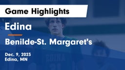 Edina  vs Benilde-St. Margaret's  Game Highlights - Dec. 9, 2023