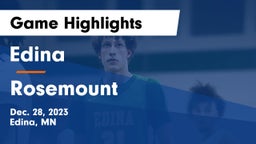 Edina  vs Rosemount  Game Highlights - Dec. 28, 2023