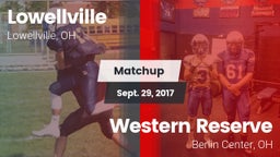 Matchup: Lowellville High Sch vs. Western Reserve  2017