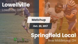 Matchup: Lowellville High Sch vs. Springfield Local  2017