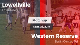 Matchup: Lowellville High Sch vs. Western Reserve  2018