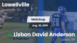 Matchup: Lowellville High Sch vs. Lisbon David Anderson  2019