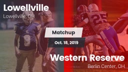 Matchup: Lowellville High Sch vs. Western Reserve  2019