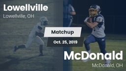 Matchup: Lowellville High Sch vs. McDonald  2019
