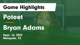 Poteet  vs Bryan Adams  Game Highlights - Sept. 16, 2022