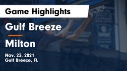 Gulf Breeze  vs Milton  Game Highlights - Nov. 23, 2021