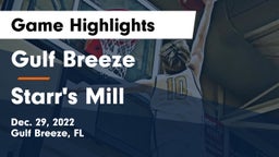 Gulf Breeze  vs Starr's Mill  Game Highlights - Dec. 29, 2022