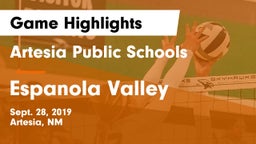 Artesia Public Schools vs Espanola Valley  Game Highlights - Sept. 28, 2019