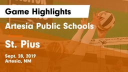 Artesia Public Schools vs St. Pius  Game Highlights - Sept. 28, 2019