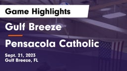 Gulf Breeze  vs Pensacola Catholic  Game Highlights - Sept. 21, 2023