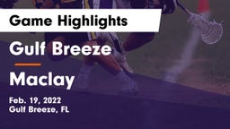 Gulf Breeze  vs Maclay  Game Highlights - Feb. 19, 2022