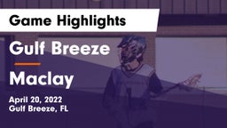 Gulf Breeze  vs Maclay  Game Highlights - April 20, 2022