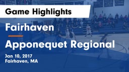 Fairhaven  vs Apponequet Regional  Game Highlights - Jan 10, 2017