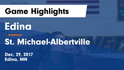 Edina  vs St. Michael-Albertville  Game Highlights - Dec. 29, 2017