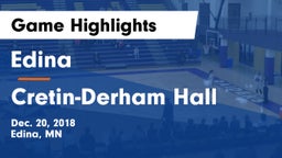 Edina  vs Cretin-Derham Hall  Game Highlights - Dec. 20, 2018