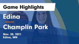 Edina  vs Champlin Park  Game Highlights - Nov. 30, 2021