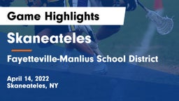 Skaneateles  vs Fayetteville-Manlius School District  Game Highlights - April 14, 2022