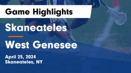 Skaneateles  vs West Genesee  Game Highlights - April 25, 2024