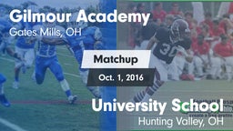 Matchup: Gilmour Academy vs. University School 2016