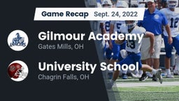 Recap: Gilmour Academy  vs. University School 2022