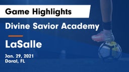 Divine Savior Academy vs LaSalle  Game Highlights - Jan. 29, 2021