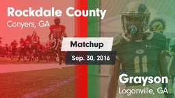Matchup: Rockdale Co. High vs. Grayson  2016