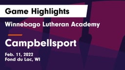 Winnebago Lutheran Academy  vs Campbellsport  Game Highlights - Feb. 11, 2022