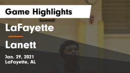 LaFayette  vs Lanett  Game Highlights - Jan. 29, 2021