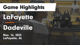 LaFayette  vs Dadeville  Game Highlights - Nov. 16, 2023