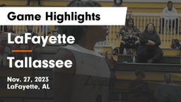 LaFayette  vs Tallassee  Game Highlights - Nov. 27, 2023