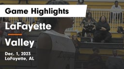 LaFayette  vs Valley  Game Highlights - Dec. 1, 2023