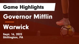 Governor Mifflin   vs Warwick  Game Highlights - Sept. 16, 2023