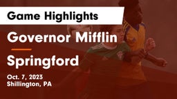Governor Mifflin   vs Springford  Game Highlights - Oct. 7, 2023