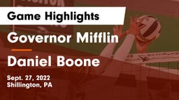 Governor Mifflin  vs Daniel Boone  Game Highlights - Sept. 27, 2022