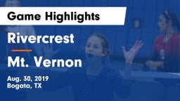 Rivercrest  vs Mt. Vernon Game Highlights - Aug. 30, 2019