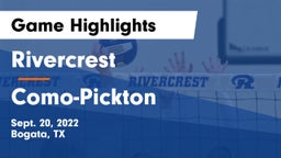 Rivercrest  vs Como-Pickton  Game Highlights - Sept. 20, 2022