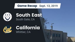 Recap: South East  vs. California  2019