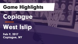 Copiague  vs West Islip  Game Highlights - Feb 9, 2017