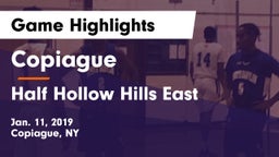 Copiague  vs Half Hollow Hills East  Game Highlights - Jan. 11, 2019