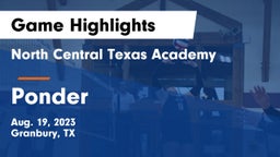North Central Texas Academy vs Ponder  Game Highlights - Aug. 19, 2023