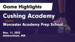 Cushing Academy  vs Worcester Academy Prep School Game Highlights - Nov. 11, 2022
