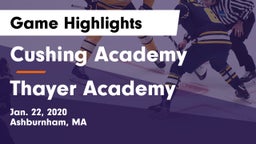 Cushing Academy  vs Thayer Academy  Game Highlights - Jan. 22, 2020