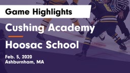 Cushing Academy  vs Hoosac School Game Highlights - Feb. 5, 2020