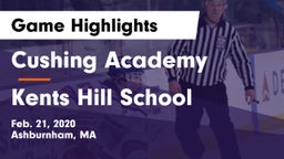 Cushing Academy  vs Kents Hill School Game Highlights - Feb. 21, 2020