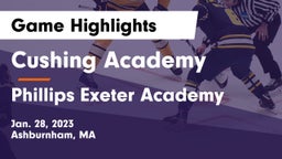 Cushing Academy  vs Phillips Exeter Academy  Game Highlights - Jan. 28, 2023